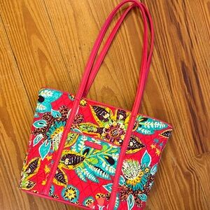 Vera Bradley Red and Blue Floral Shoulder Bag